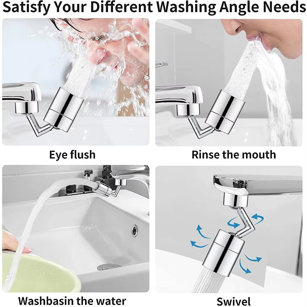 720° Rotating Faucet Aerator – Anti-Splash Water Saving Tap Extender Adapter
