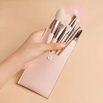 8-Piece Mini Makeup Brush Set with Portable Snap Bag