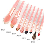 8-Piece Mini Makeup Brush Set with Portable Snap Bag