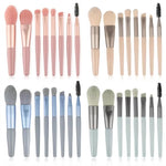 8-Piece Mini Makeup Brush Set with Portable Snap Bag