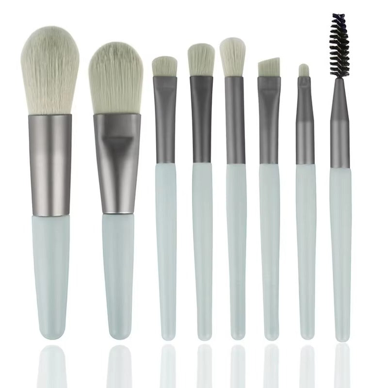 8-Piece Mini Makeup Brush Set with Portable Snap Bag