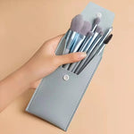 8-Piece Mini Makeup Brush Set with Portable Snap Bag