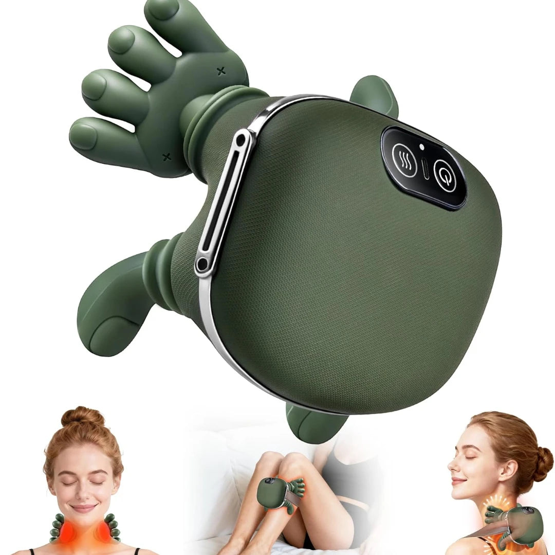 Bionic 4D Neck and Shoulder Massager with Heat – Deep Tissue Kneading, Wireless & Rechargeable Pain Relief Massager