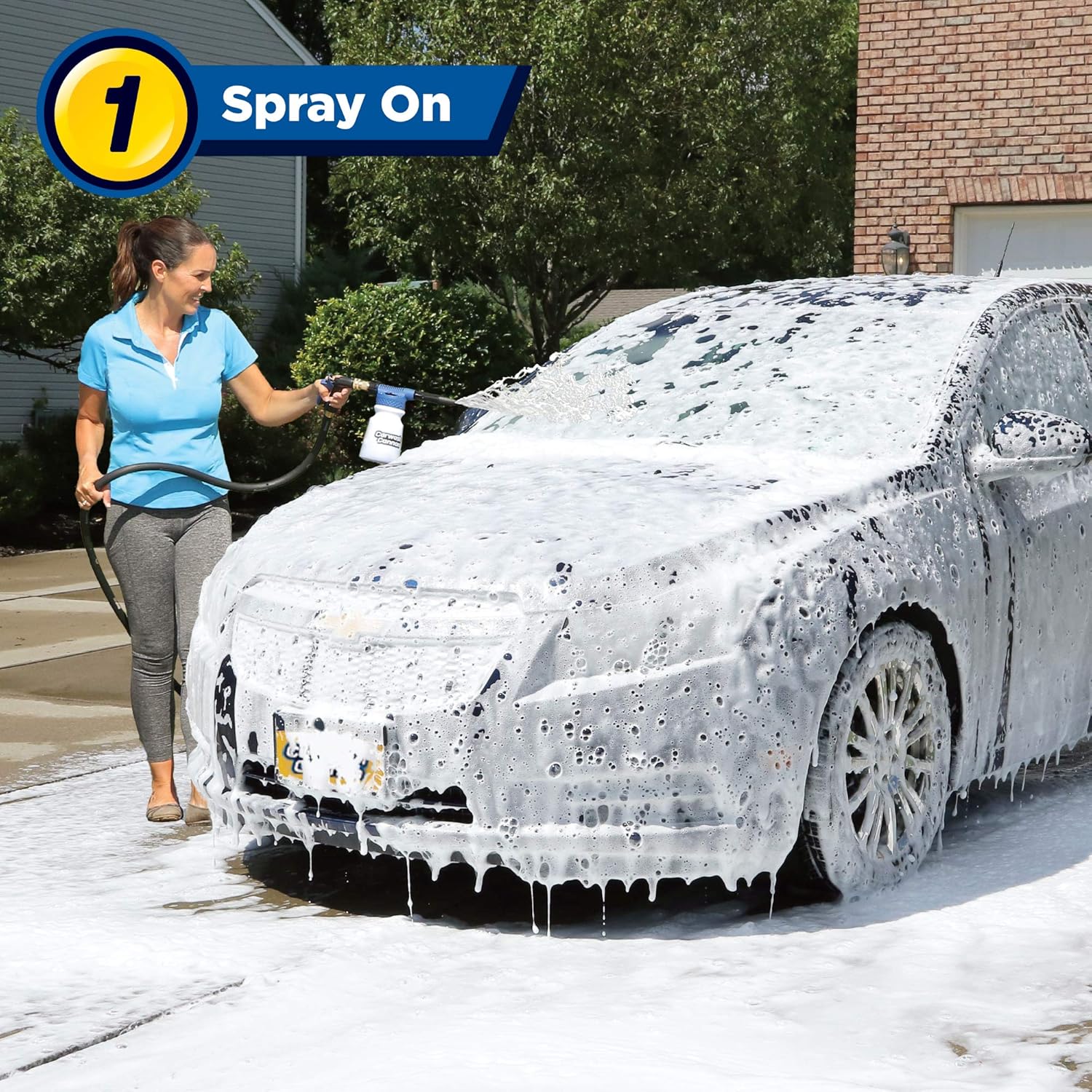 Car Wash Foam Cannon Gun – 5 Spray Settings High Pressure Foam Blaster