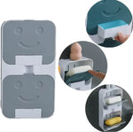 Wall Mounted Tissue Box Holder with Storage Shelf – Waterproof Punch-Free Tissue Dispenser for Bathroom & Kitchen