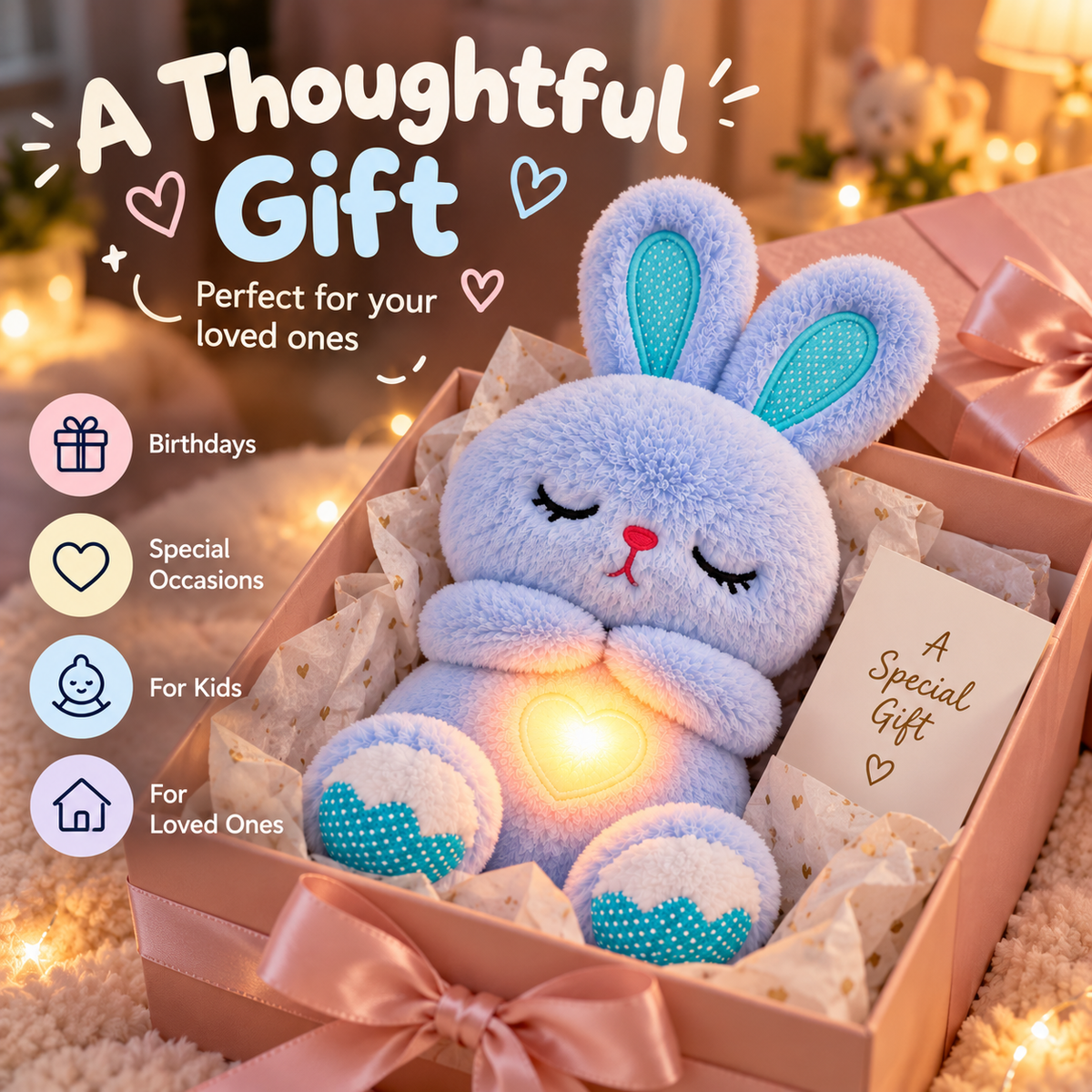 Cute Bunny Plush Night Light – Soft Glowing Bedtime Companion