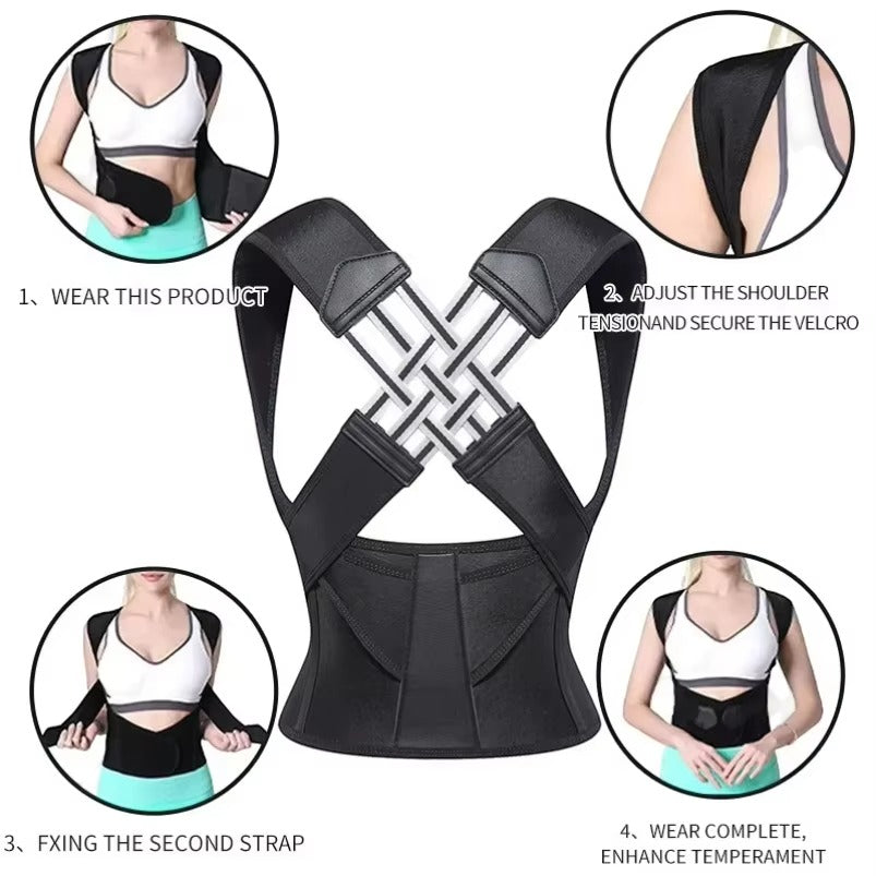 Adjustable Posture Corrector Belt – Back & Shoulder Support for Men and Women