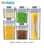 Airtight Food Storage Containers – Plastic Cereal &amp; Pantry Organizers with Easy-Buckle Lids