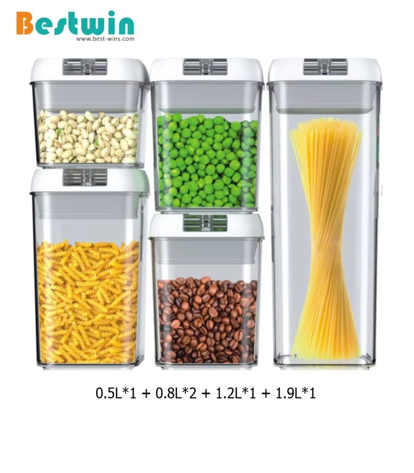 Airtight Food Storage Containers – Plastic Cereal &amp; Pantry Organizers with Easy-Buckle Lids