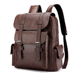 Vintage Leather Laptop Backpack – Waterproof Anti-Theft Business Travel Backpack for Men & Women (15.6")