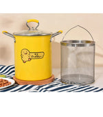 Cast Iron Deep Fryer Pot with Rack, Glass Lid, and Oil Filter – Non-stick Frying Pan for Fried Chicken, French Fries &amp; More