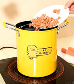 Cast Iron Deep Fryer Pot with Rack, Glass Lid, and Oil Filter – Non-stick Frying Pan for Fried Chicken, French Fries &amp; More