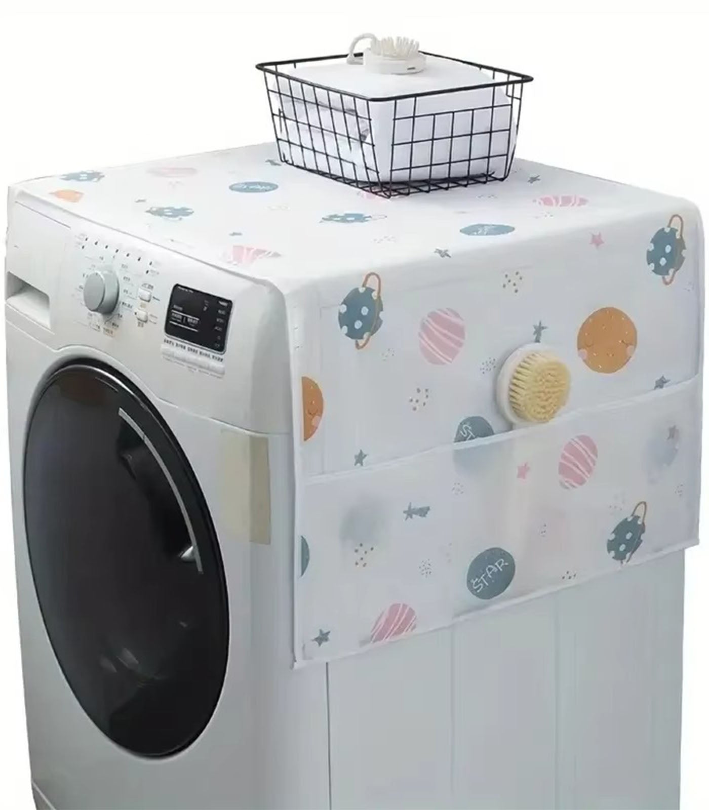 Dust & Oil-Proof Refrigerator/Washing Machine Cover with Side Storage Pockets