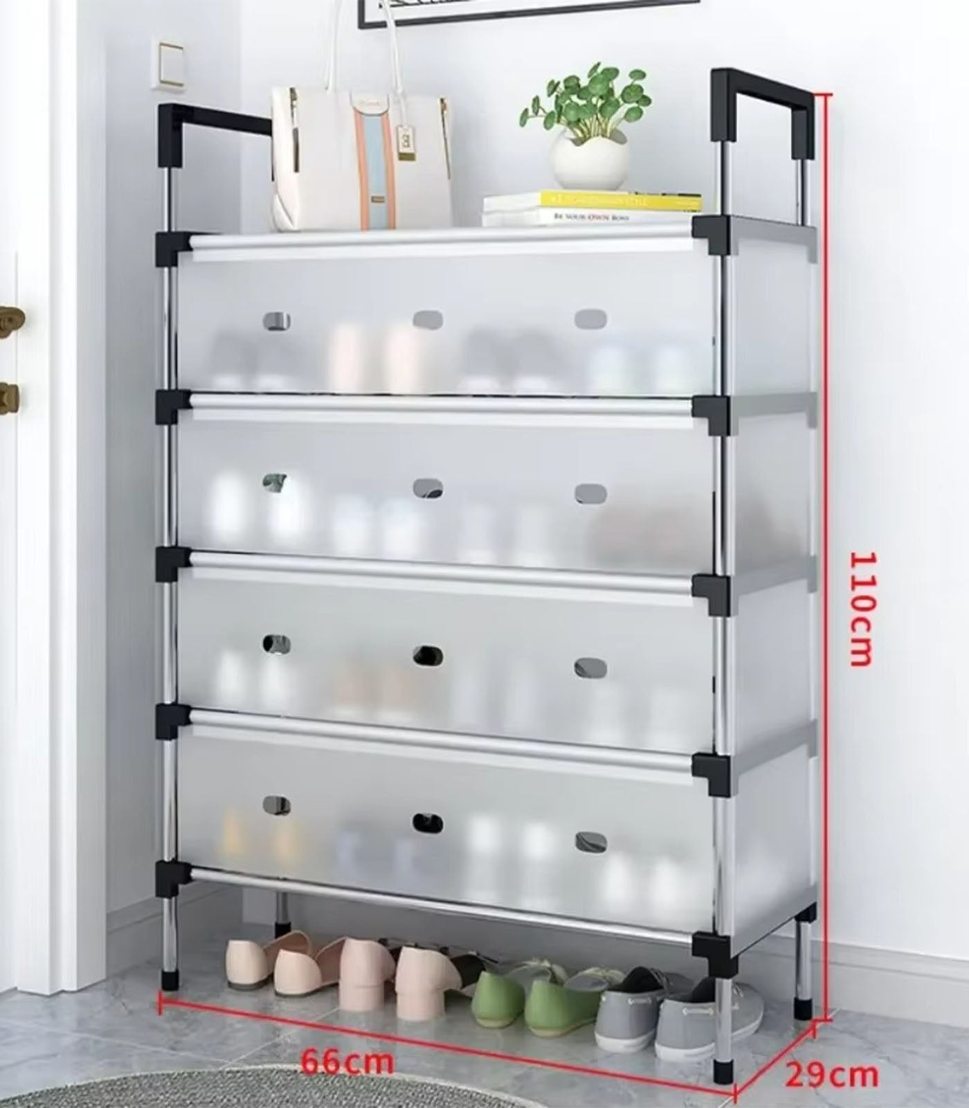 Dustproof DIY Shoe Rack | Multi-Layer Stainless Steel Pipe Organizer | Space-Saving Durable Storage Shelf