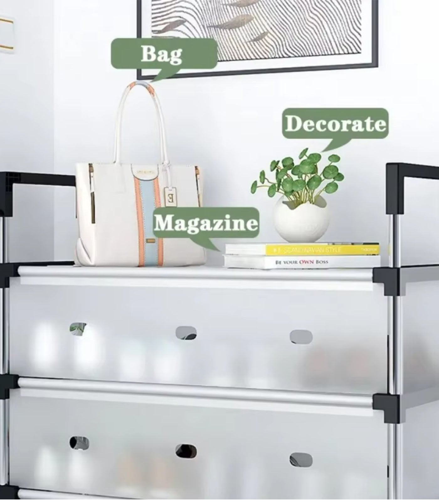 Dustproof DIY Shoe Rack | Multi-Layer Stainless Steel Pipe Organizer | Space-Saving Durable Storage Shelf