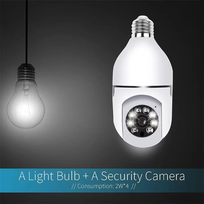 E27 Bulb WiFi Remote Surveillance Camera – Full Color Night Vision | Human Tracking | Indoor Security