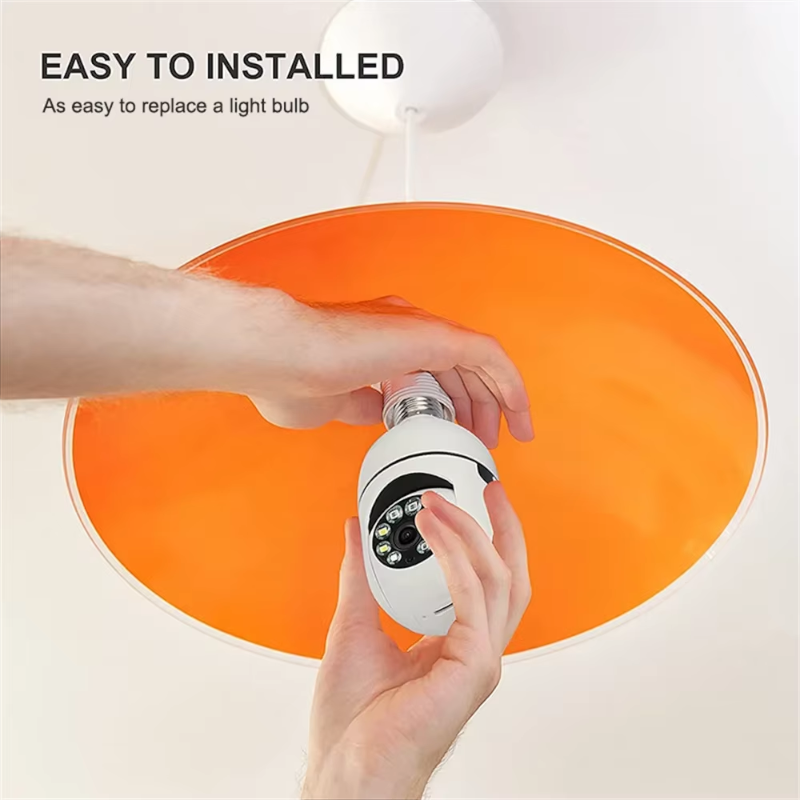 E27 Bulb WiFi Remote Surveillance Camera – Full Color Night Vision | Human Tracking | Indoor Security