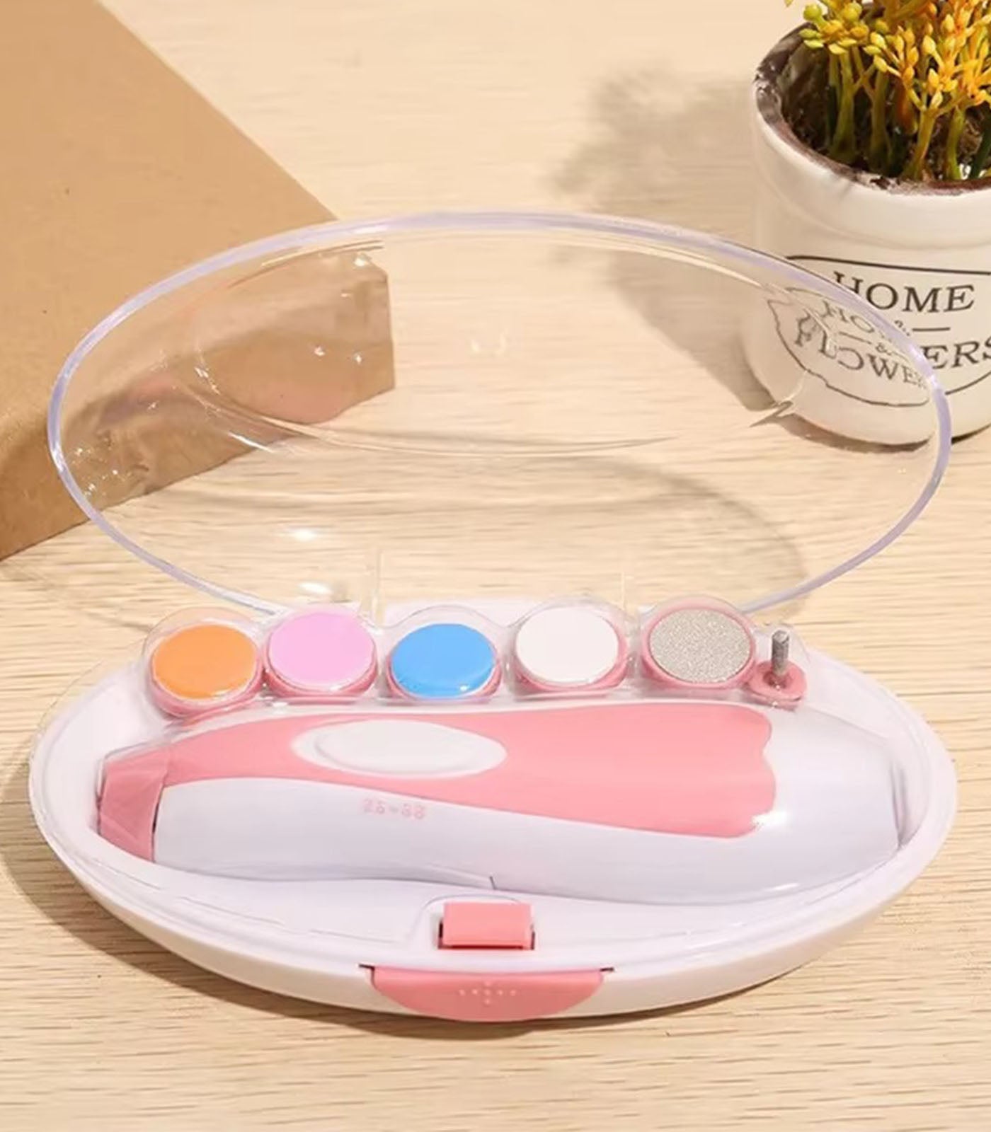 Electric Baby Nail Trimmer – Safe &amp; Portable Nail File with 6 Gentle Grinding Heads, Anti-Scratch &amp; Anti-Pinch Design