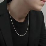 Elegant Unisex Flat Snake Chain Necklace