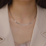 Elegant Unisex Flat Snake Chain Necklace