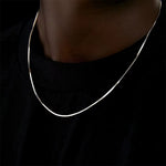 Elegant Unisex Flat Snake Chain Necklace