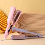 Foldable LCD Display Professional 3-Barrel Hair Curler – Ceramic Wave Styling Iron