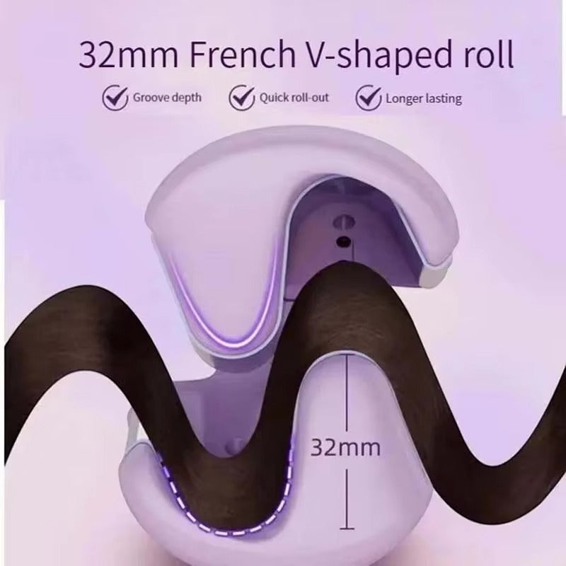 Foldable LCD Display Professional 3-Barrel Hair Curler – Ceramic Wave Styling Iron