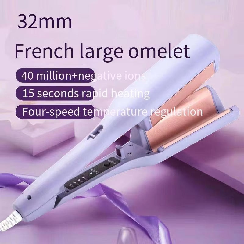Foldable LCD Display Professional 3-Barrel Hair Curler – Ceramic Wave Styling Iron