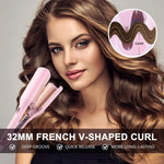 Foldable LCD Display Professional 3-Barrel Hair Curler – Ceramic Wave Styling Iron