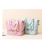 Foldable Travel Bag  Large Capacity Fitness, Swimming, and Maternity Bag with DryWet Separation for CarryOn Luggage