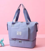 Foldable Travel Bag  Large Capacity Fitness, Swimming, and Maternity Bag with DryWet Separation for CarryOn Luggage