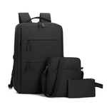 3-Piece Anti-Theft Laptop Backpack Set with USB Charging Port – Waterproof Business Backpack, Crossbody Bag & Pouch