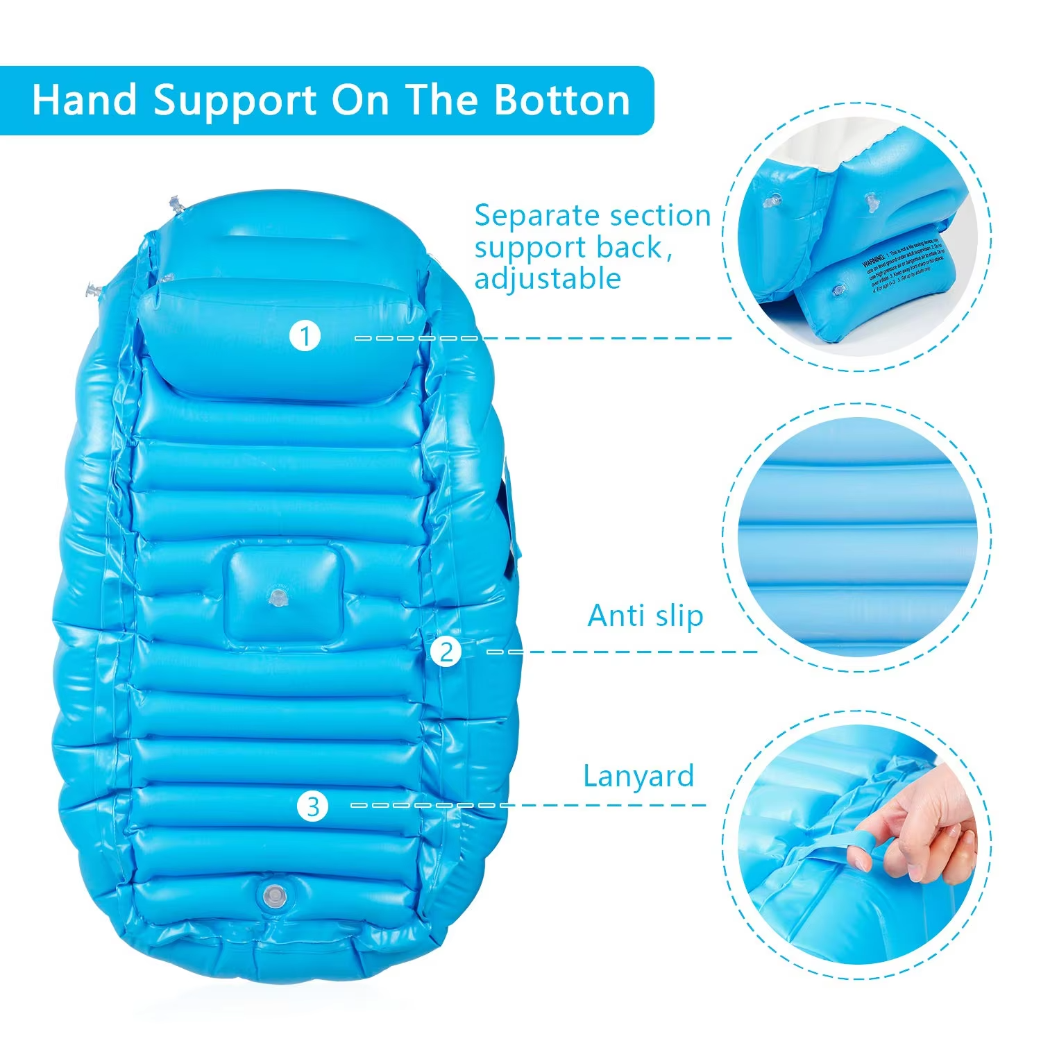 Inflatable Baby Bath Tub – Foldable Portable Newborn Bath Basin with Air Pump (Safe & Comfortable Baby Bath)