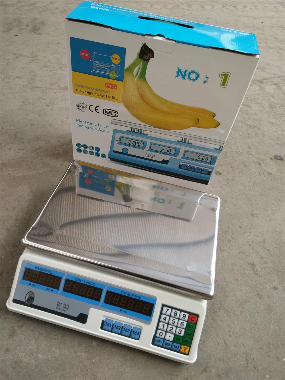 YONGZHOU YZ-218 Digital Price Computing Scale 40KG — Commercial Electronic Balance with LED Display | Rechargeable | CE Certified