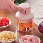 250ml USB Rechargeable Electric Mini Food Chopper & Garlic Crusher – Portable Vegetable, Meat & Baby Food Processor