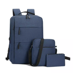 3-Piece Anti-Theft Laptop Backpack Set with USB Charging Port – Waterproof Business Backpack, Crossbody Bag & Pouch