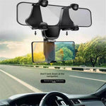 360° Adjustable Rear View Mirror Car Phone Holder – Universal 4–7 Inch Anti-Shake Phone Mount