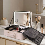 Professional Makeup Case with LED Mirror – Large Vanity Cosmetic Organizer