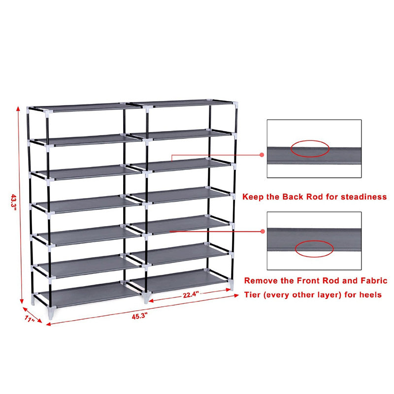 Wuhuan 6-Tier Non-Woven Fabric Shoe Rack Cabinet – Foldable Dustproof Shoe Storage Organizer