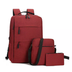 3-Piece Anti-Theft Laptop Backpack Set with USB Charging Port – Waterproof Business Backpack, Crossbody Bag & Pouch