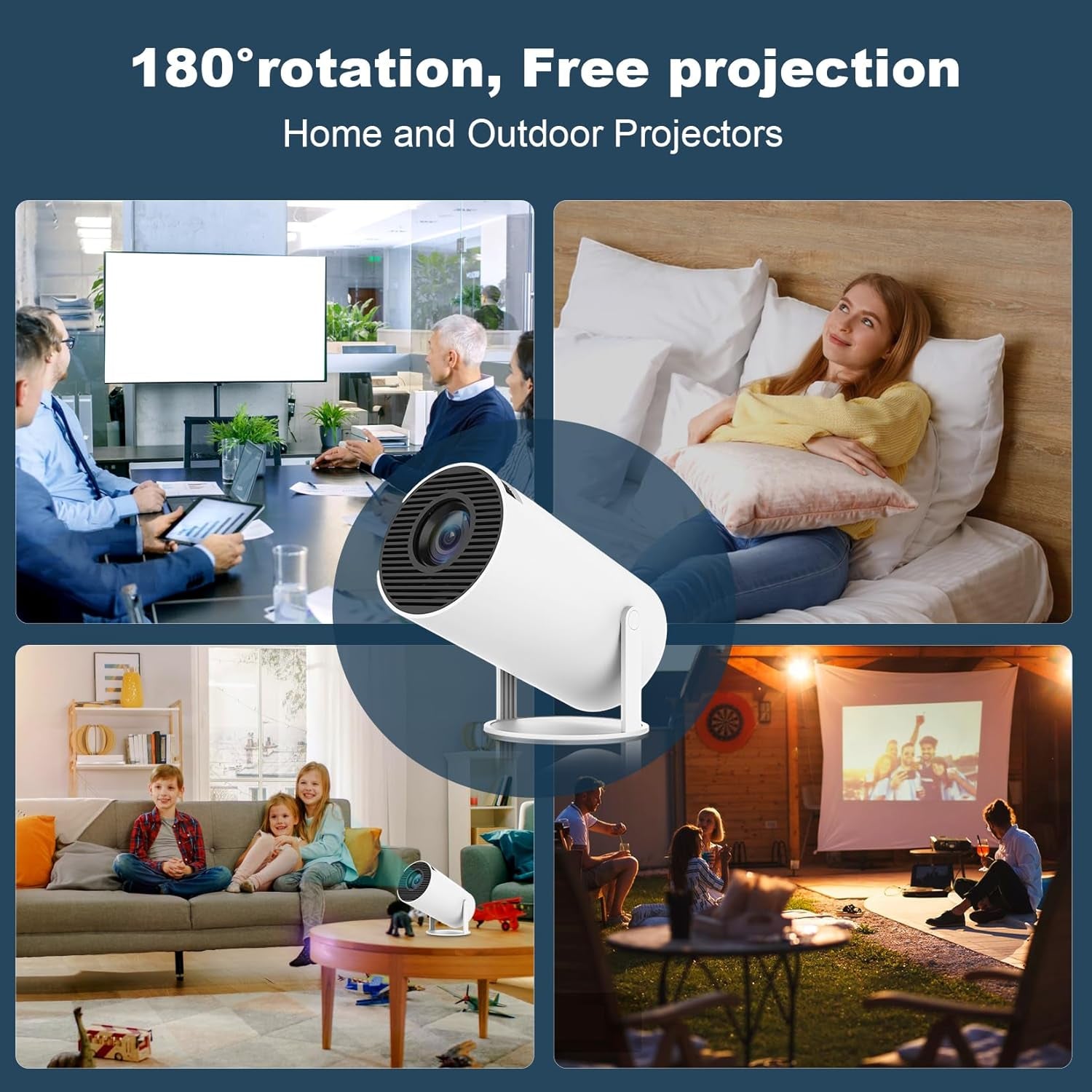 HY300 Mini Projector – Portable HD Home Cinema Projector for Movies, Gaming & Presentations