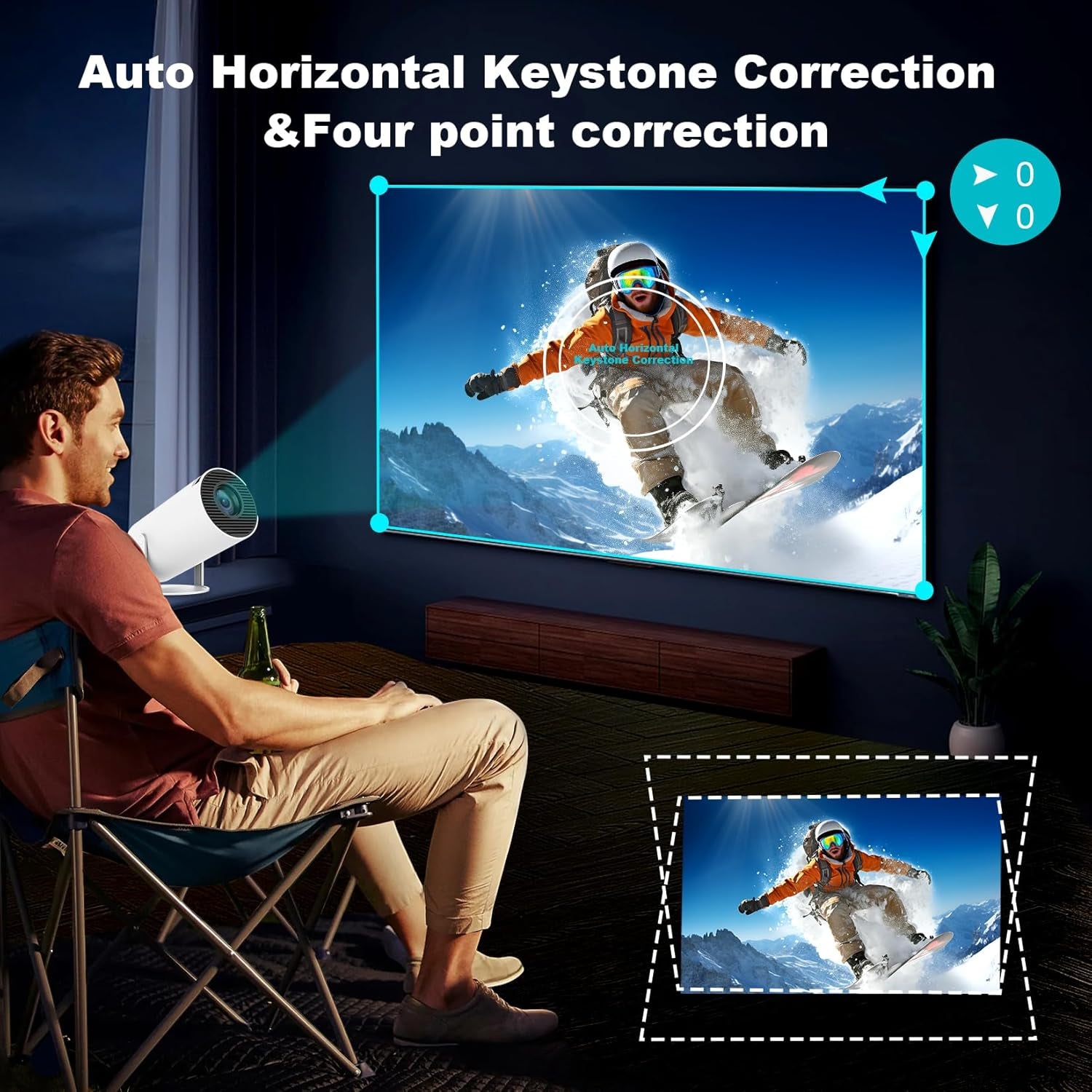 HY300 Mini Projector – Portable HD Home Cinema Projector for Movies, Gaming & Presentations