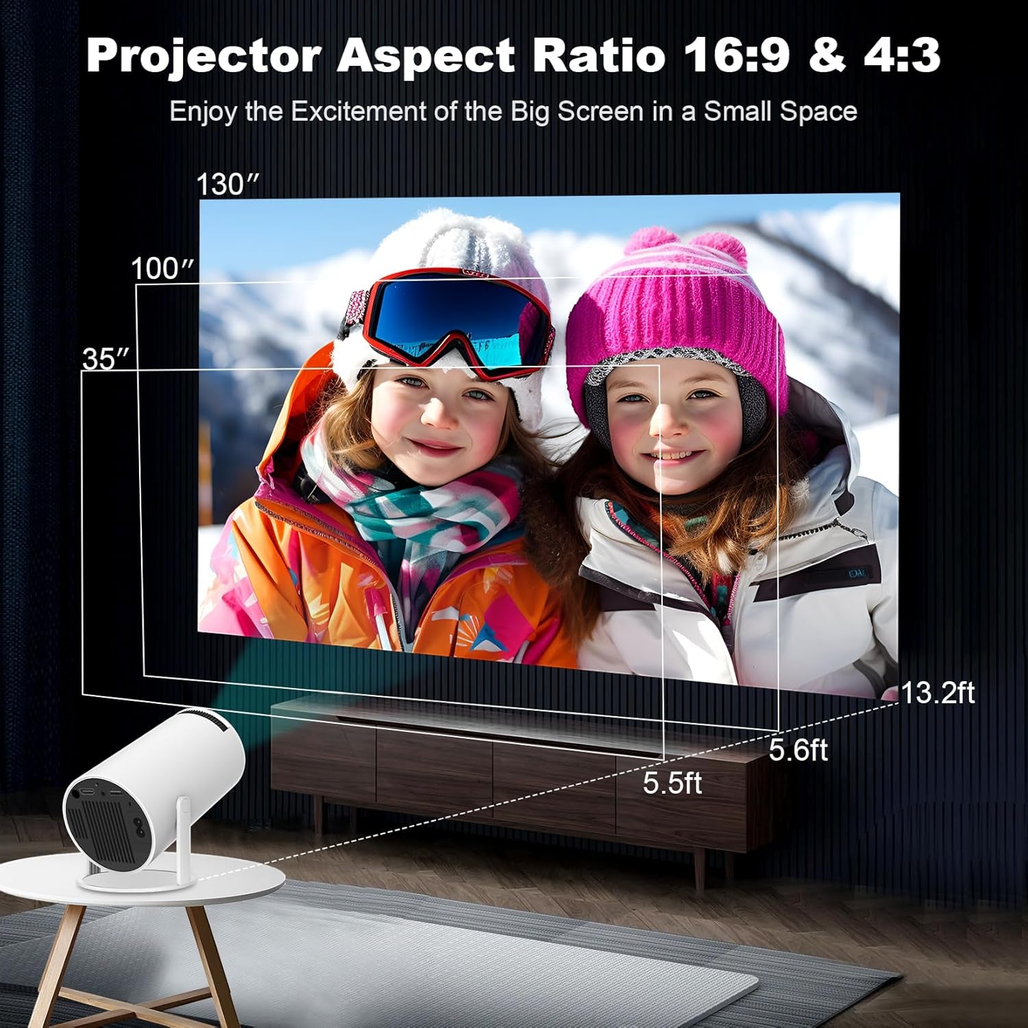 HY300 Mini Projector – Portable HD Home Cinema Projector for Movies, Gaming & Presentations