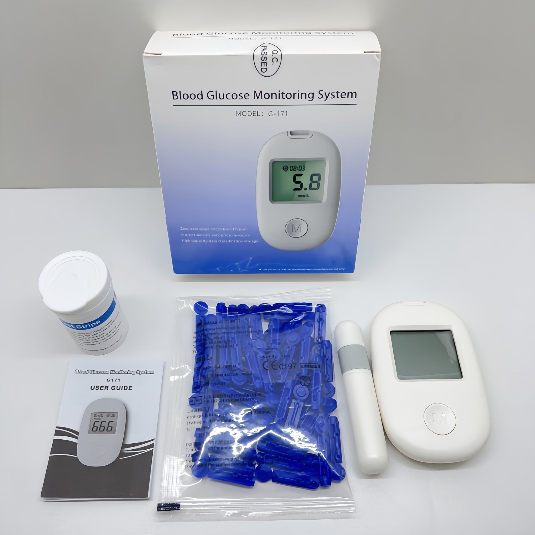 IM1000 Blood Glucose Meter with 50 Test Strips – Home Blood Sugar Testing Kit