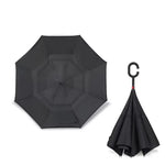 Hands-Free C Handle Reverse Umbrella – Double Layer Windproof &amp; UV Blocking Stand Up Parapluie for Men &amp; Women