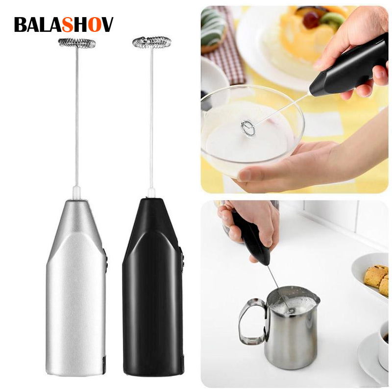 Electric Handheld Milk Frother & Mini Coffee Whisk – Portable Battery-Powered Foam Maker & Egg Beater