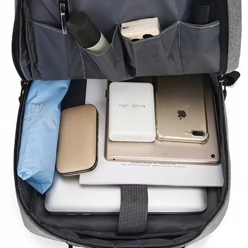 3-Piece Anti-Theft Laptop Backpack Set with USB Charging Port – Waterproof Business Backpack, Crossbody Bag & Pouch