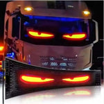 Smart Car LED Evil Eye Sign — Dual RGB Matrix Panel with Remote | USB Powered Truck & Car Grille Light Display