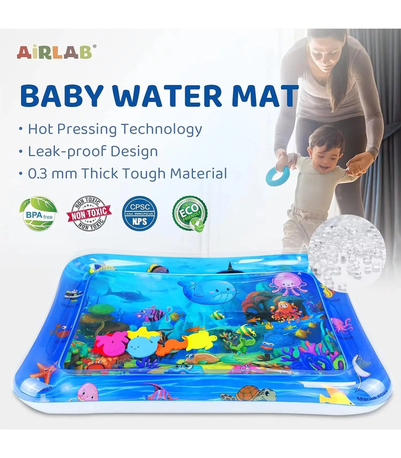 Inflatable Baby Water Play Mat – Tummy Time Cushion for Infants & Toddlers, Soft PVC Pad for Early Learning & Sensory Development