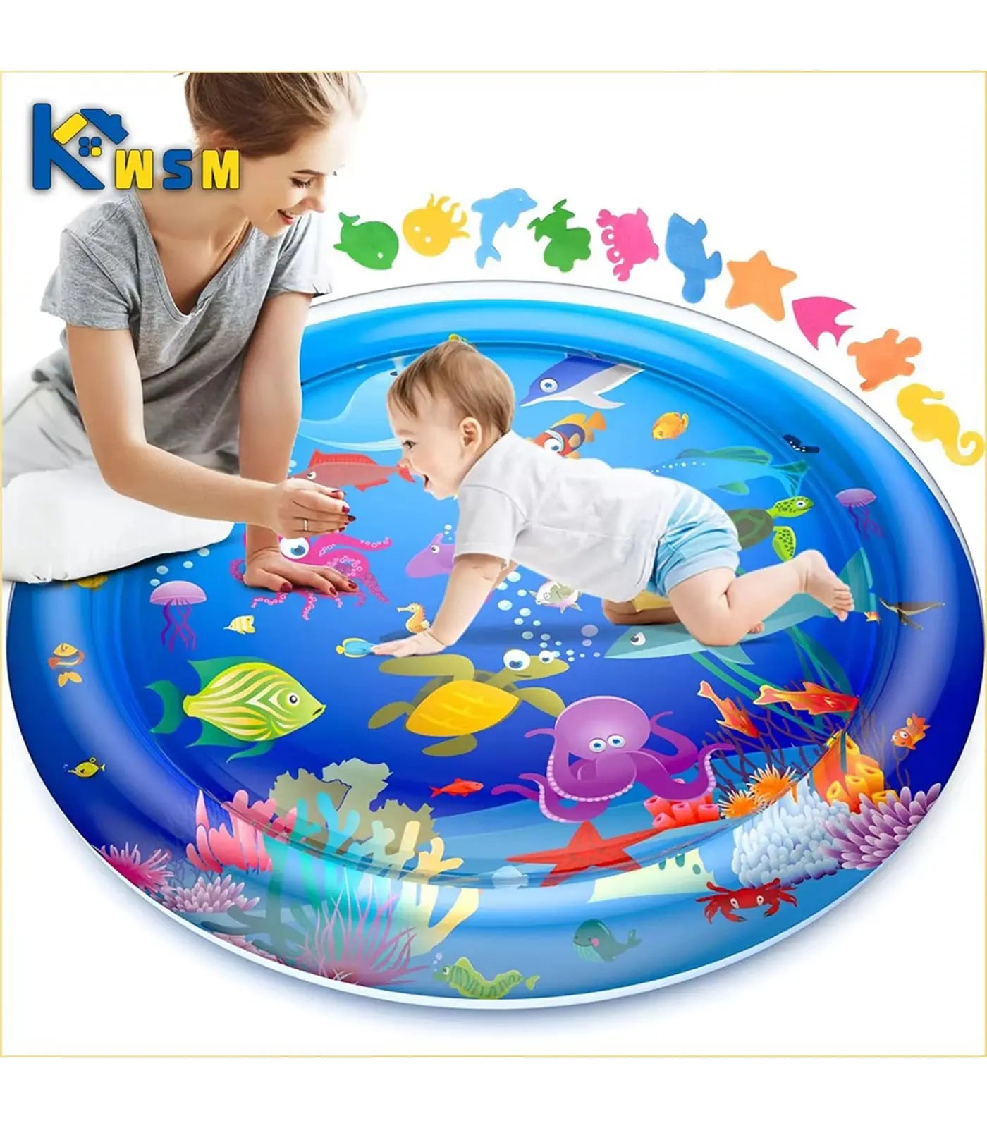 Inflatable Baby Water Play Mat – Tummy Time Cushion for Infants & Toddlers, Soft PVC Pad for Early Learning & Sensory Development